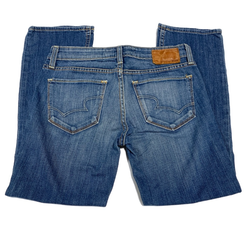 Big Star Medium Wash Blue Denim Jeans Crop 0678 Straight Nikki Low Rise